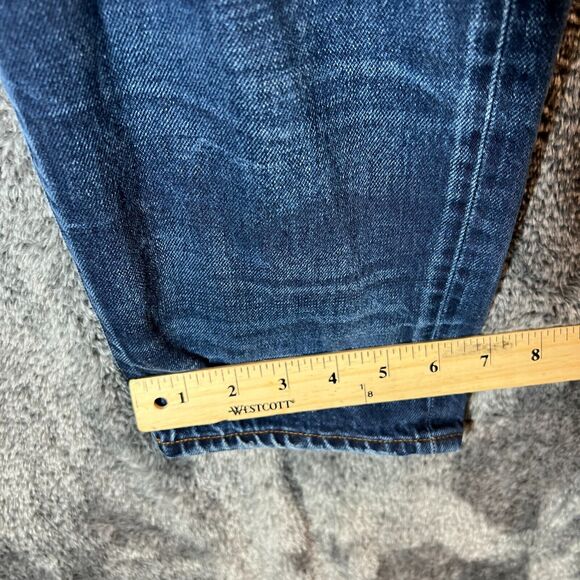 G Star Raw Jeans Mens 30x32 Blue Denim 3301 Low Tapered Button Fly Dark Wash - Picture 9 of 10